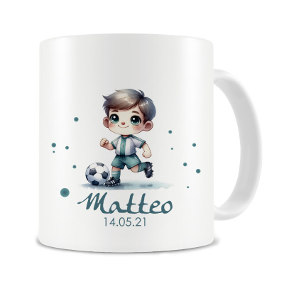 Tasse mit Ser Fussballer als Motiv