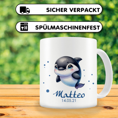 Tasse mit Süßer Orca Wal als Motiv - Ansicht 3