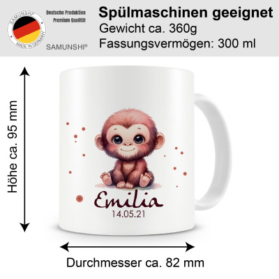 Tasse mit Baby Affe als Motiv - Ansicht 2