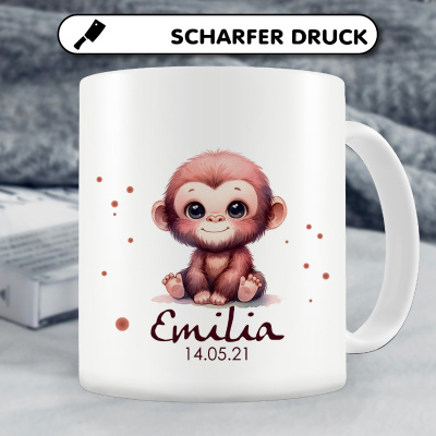 Tasse mit Baby Affe als Motiv - Ansicht 4
