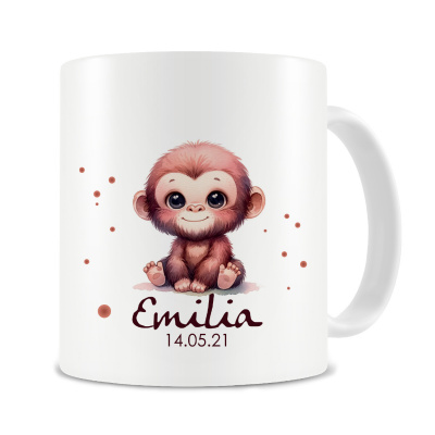 Tasse mit Baby Affe als Motiv