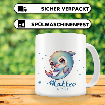 Tasse mit Ser Delfin als Motiv - Ansicht 3