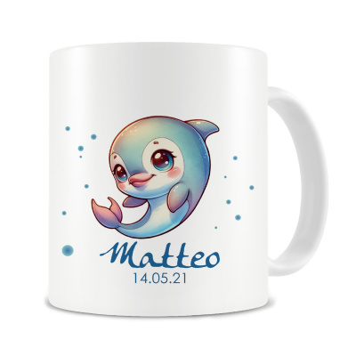 Tasse mit Ser Delfin als Motiv
