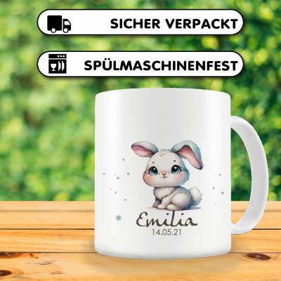 Tasse mit Baby Hase als Motiv - Ansicht 3