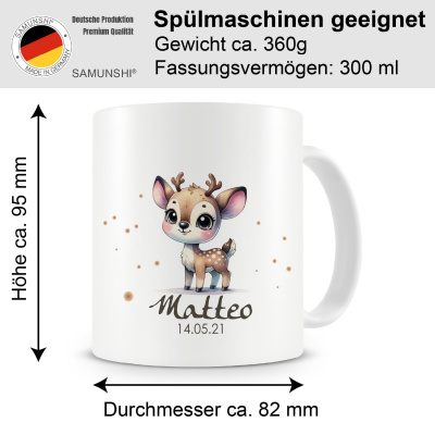 Tasse mit Ses Reh als Motiv - Ansicht 2