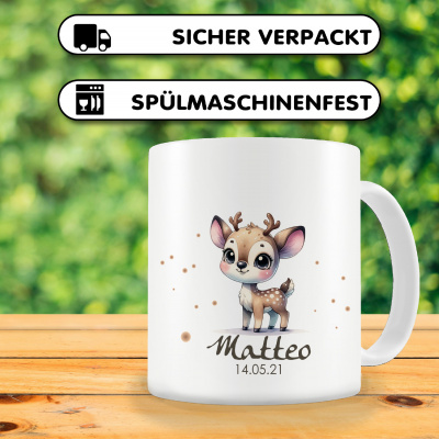 Tasse mit Ses Reh als Motiv - Ansicht 3