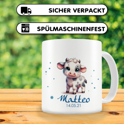 Tasse mit Baby Kuh als Motiv - Ansicht 3
