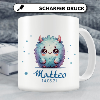 Tasse mit Kleines Monster mit Hrnern als Motiv - Ansicht 4