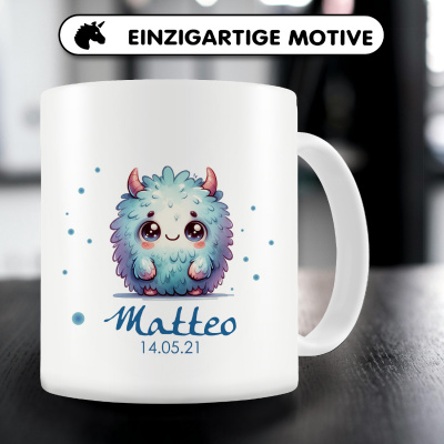 Tasse mit Kleines Monster mit Hrnern als Motiv - Ansicht 5