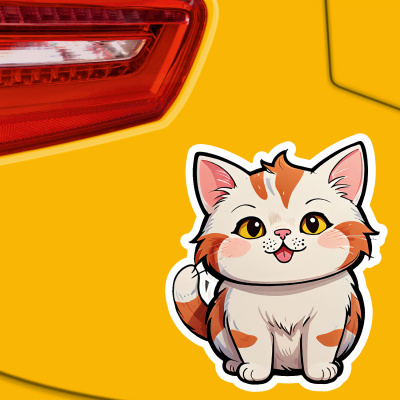 Kleine Katze Aufkleber Cartoon - Ansicht 3