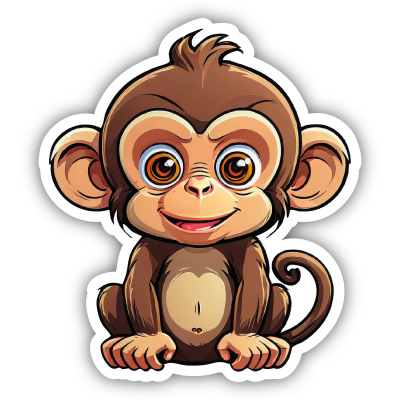 Kleiner Affe Aufkleber Cartoon Aufkleber