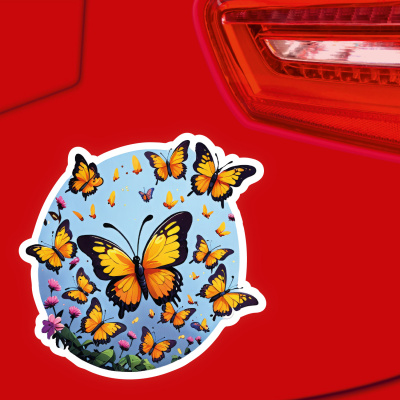 Schmetterling Schwarm Aufkleber Cartoon - Ansicht 3