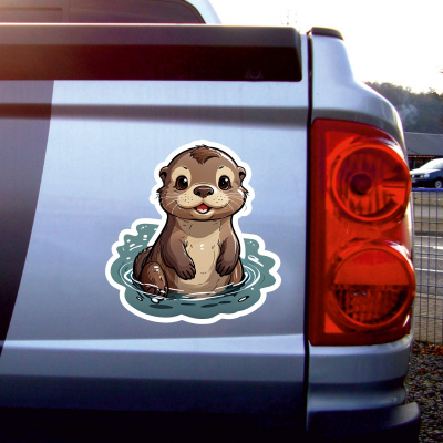 Kleiner Otter Aufkleber Cartoon - Ansicht 2