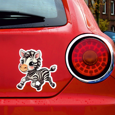 Kleines Zebra Aufkleber Cartoon - Ansicht 2