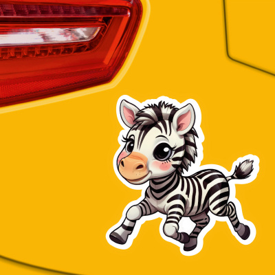 Kleines Zebra Aufkleber Cartoon - Ansicht 3