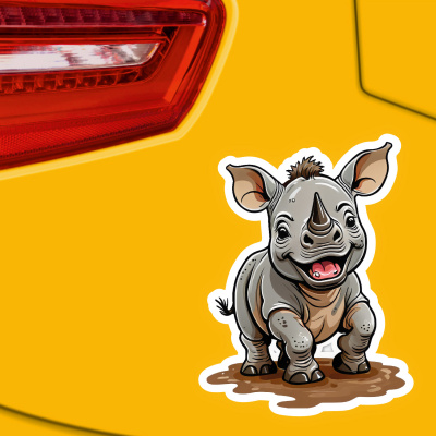 Ses Nashorn Aufkleber Cartoon - Ansicht 3