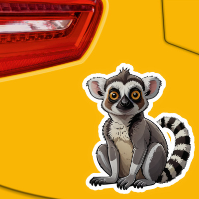 Kleiner Lemur Aufkleber Cartoon - Ansicht 3