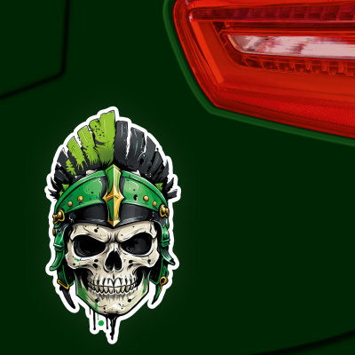 Grner Gladiator Totenkopf Aufkleber Cartoon - Ansicht 3
