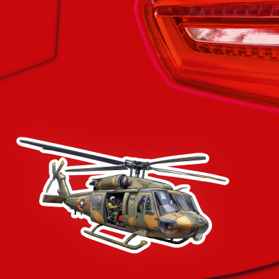 Militr Hubschrauber Helikopter Aufkleber Cartoon - Ansicht 3