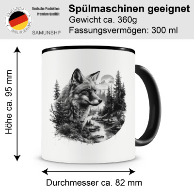 Tasse mit dem Motiv Fuchs im Wald - Ansicht 2