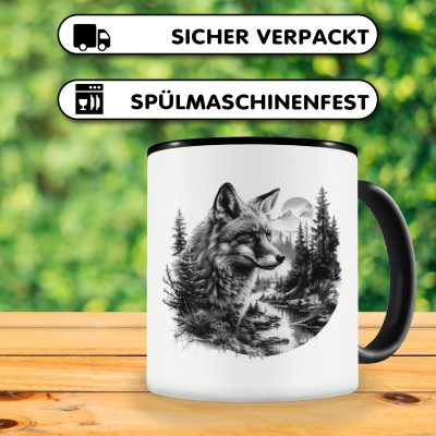 Tasse mit dem Motiv Fuchs im Wald - Ansicht 4