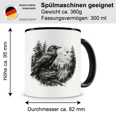 Tasse mit dem Motiv Rabe Kr�he im Wald - Ansicht 2