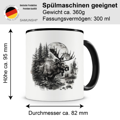 Tasse mit dem Motiv Elch im Wald - Ansicht 2