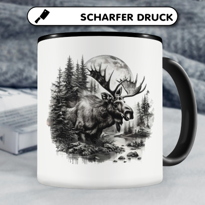 Tasse mit dem Motiv Elch im Wald - Ansicht 5