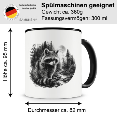 Tasse mit dem Motiv Waschbr im Wald - Ansicht 2