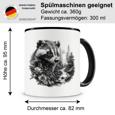 Tasse mit dem Motiv Dachs im Wald - Ansicht 2