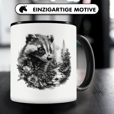 Tasse mit dem Motiv Dachs im Wald - Ansicht 3