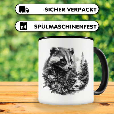 Tasse mit dem Motiv Dachs im Wald - Ansicht 4