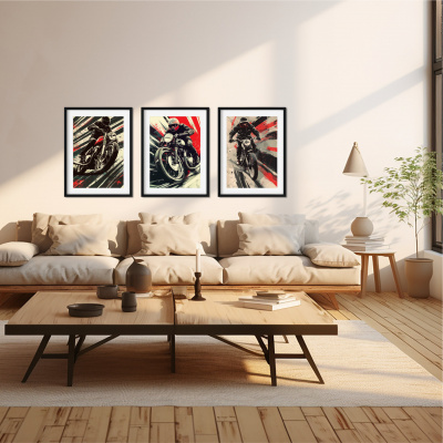 Kunstdruck mit dem Motiv Motorrad Racer Motiven - Ansicht 2