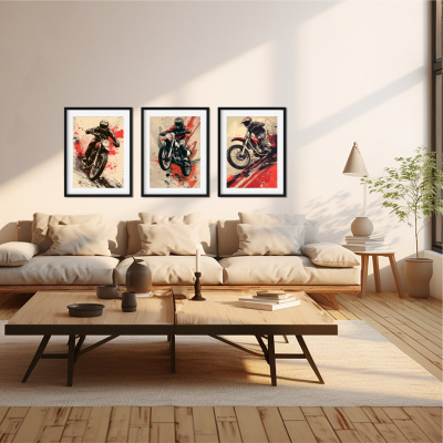 Kunstdruck mit dem Motiv Motocross MotoX Racer Motiven - Ansicht 2