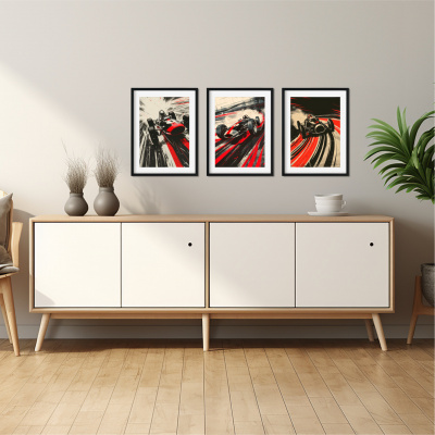 Kunstdruck mit dem Motiv Alte Rennautos Retro Motiven - Ansicht 3