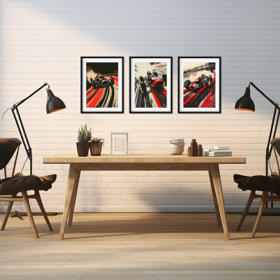 Kunstdruck mit dem Motiv Alte Rennautos Retro Motiven - Ansicht 4