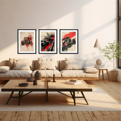 Kunstdruck mit dem Motiv Hotrod 1930 Retro Motiven - Ansicht 2