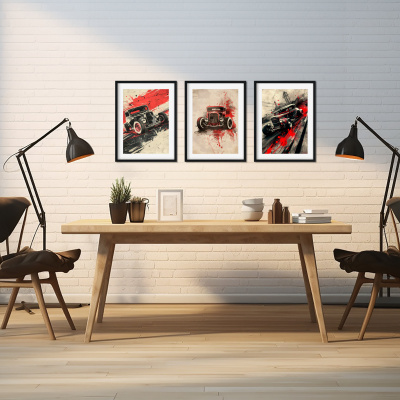 Kunstdruck mit dem Motiv Hotrod 1930 Retro Motiven - Ansicht 4