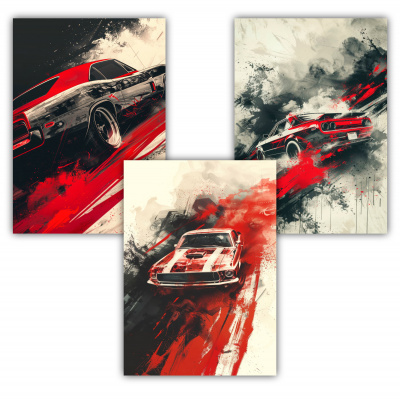 Kunstdruck mit dem Motiv Muscle Car US Retro Motiven