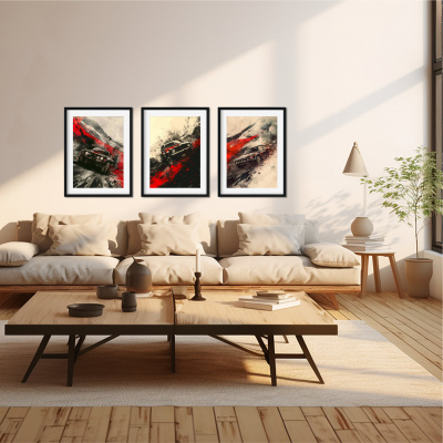 Kunstdruck mit dem Motiv Rally Car Race Motiven - Ansicht 2