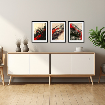 Kunstdruck mit dem Motiv Rally Car Race Motiven - Ansicht 3