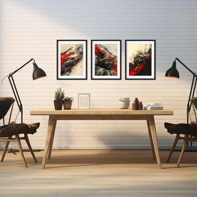 Kunstdruck mit dem Motiv Rally Car Race Motiven - Ansicht 4