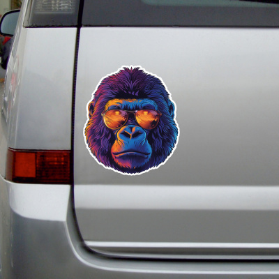 Cooler Gorilla mit Sonnenbrille Aufkleber Cartoon - Ansicht 2