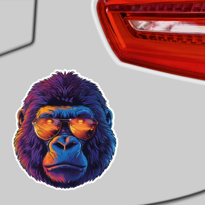 Cooler Gorilla mit Sonnenbrille Aufkleber Cartoon - Ansicht 3