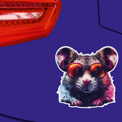 Coole Maus mit Sonnenbrille Aufkleber Cartoon - Ansicht 3