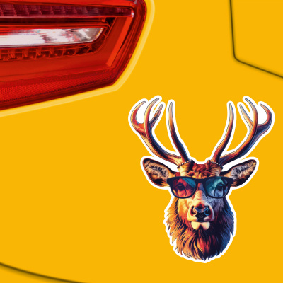Cooler Hirsch mit Sonnenbrille Aufkleber Cartoon - Ansicht 3