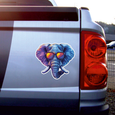 Cooler Elefant mit Sonnenbrille Aufkleber Cartoon - Ansicht 2