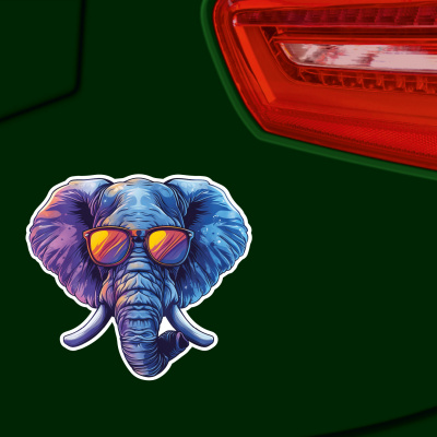 Cooler Elefant mit Sonnenbrille Aufkleber Cartoon - Ansicht 3