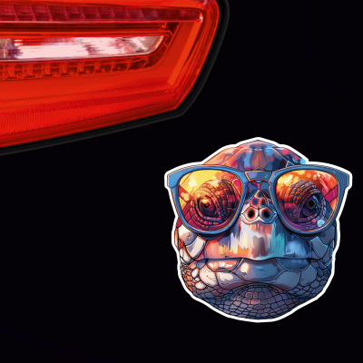 Coole Schildkröte mit Sonnenbrille Aufkleber Cartoon - Ansicht 3