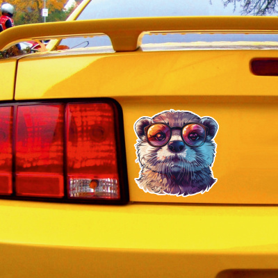 Cooler Otter mit Sonnenbrille Aufkleber Cartoon - Ansicht 2